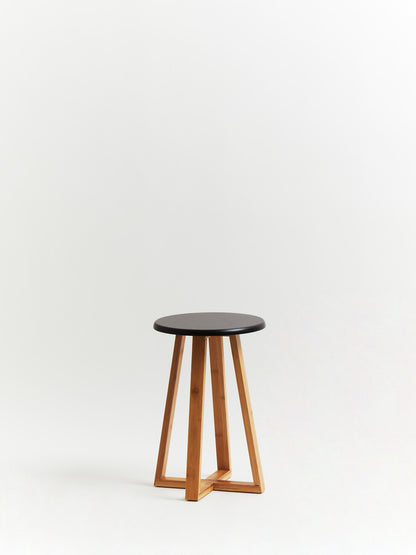 Viborg Black Bamboo Round Stool