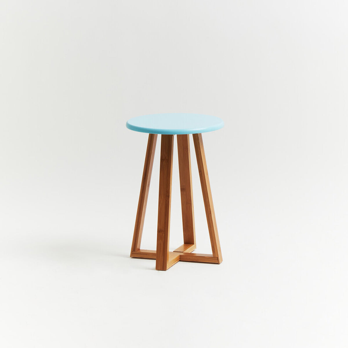 Viborg Blue Bamboo Round Stool