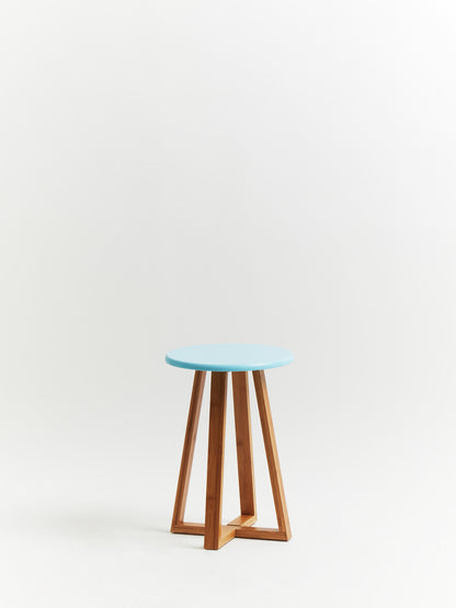 Viborg Blue Bamboo Round Stool