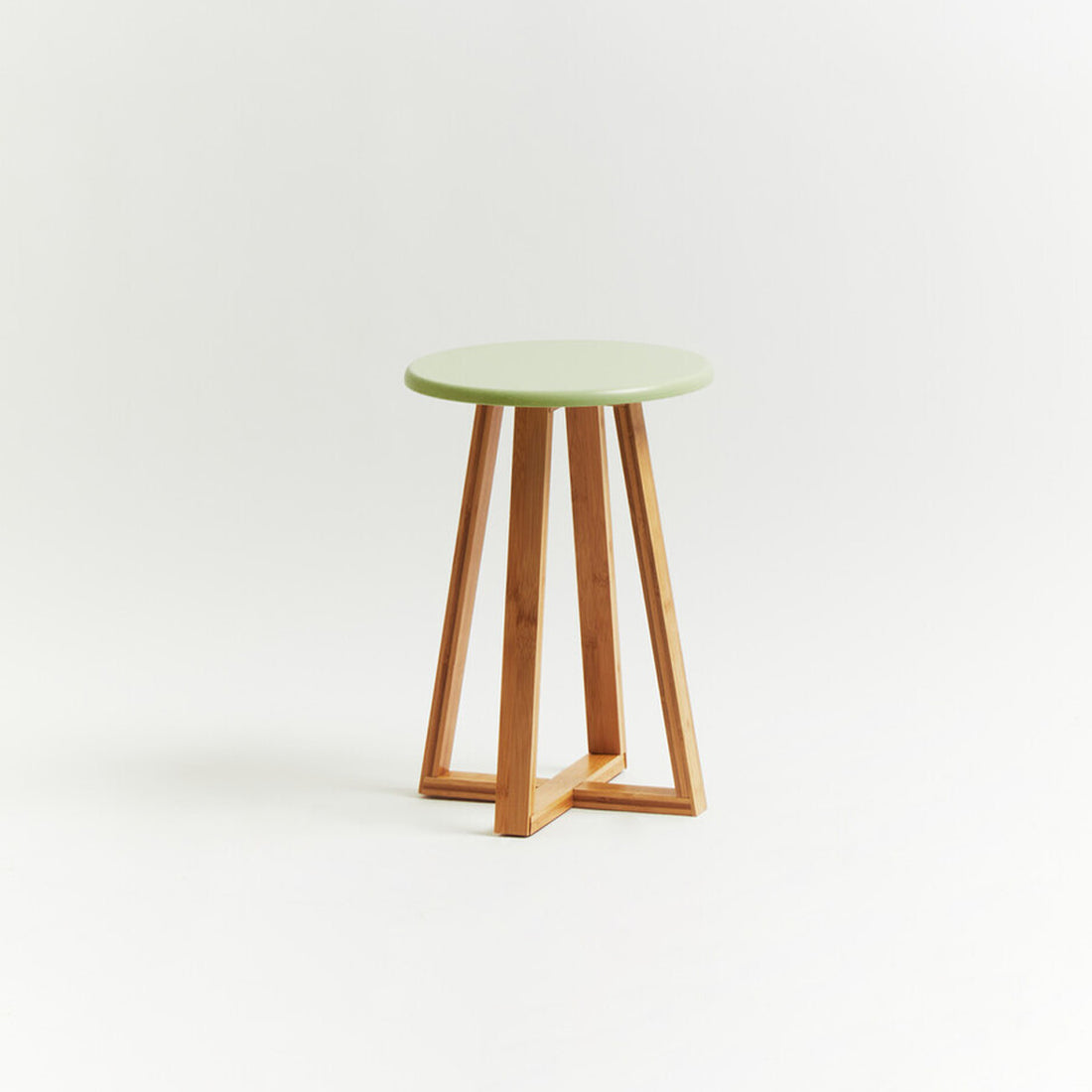 Viborg Green Bamboo Round Stool