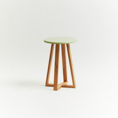 Viborg Green Bamboo Round Stool