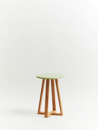 Viborg Green Bamboo Round Stool