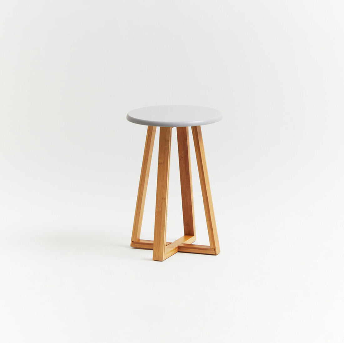 Viborg Grey Bamboo Round Stool