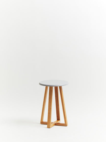 Viborg Grey Bamboo Round Stool