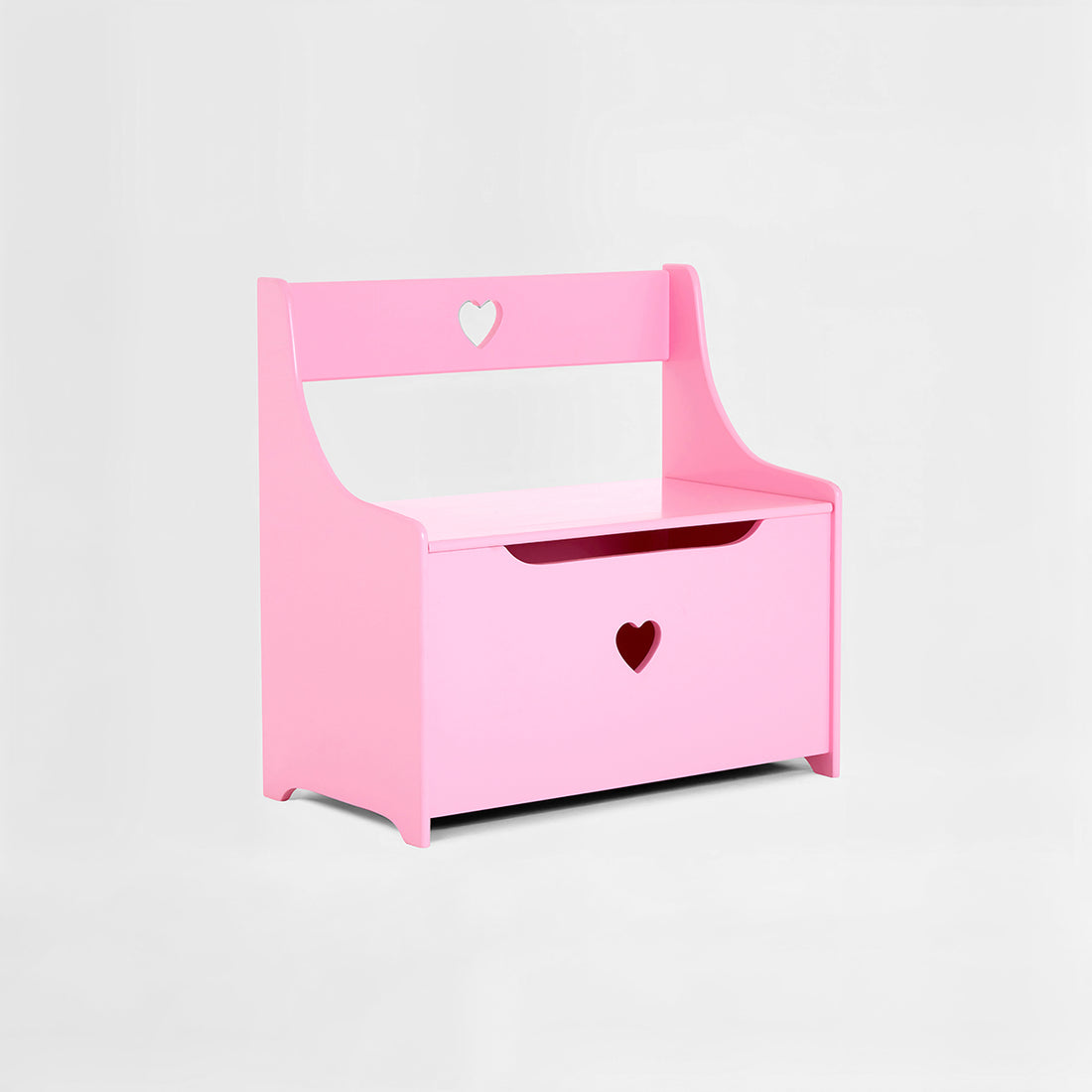 Kids Pink Heart Design Storage Box And Seat