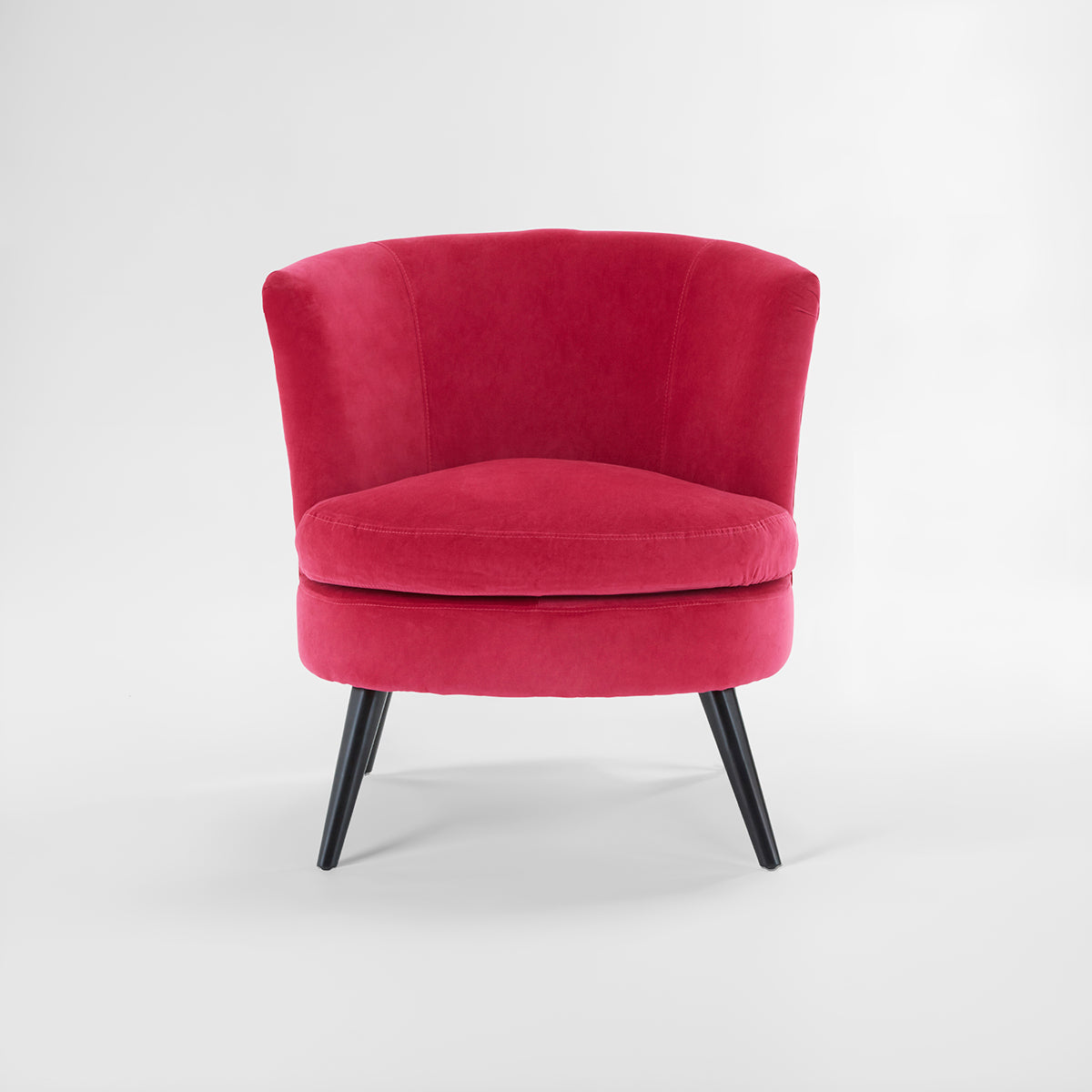 Plush Pink Velvet Round Accent Chair