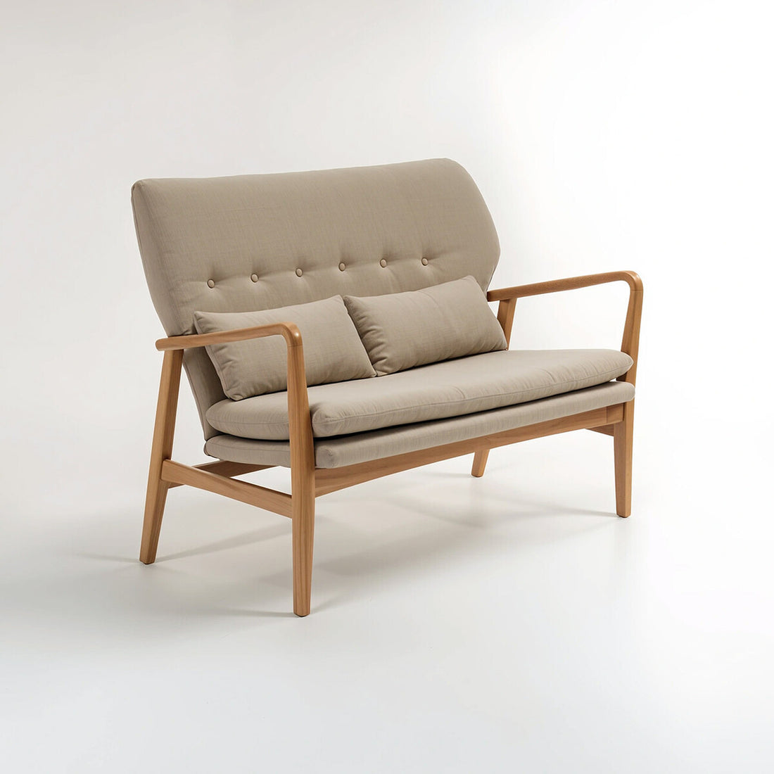 Stockholm Birch Wood Frame 2 Seat Sofa