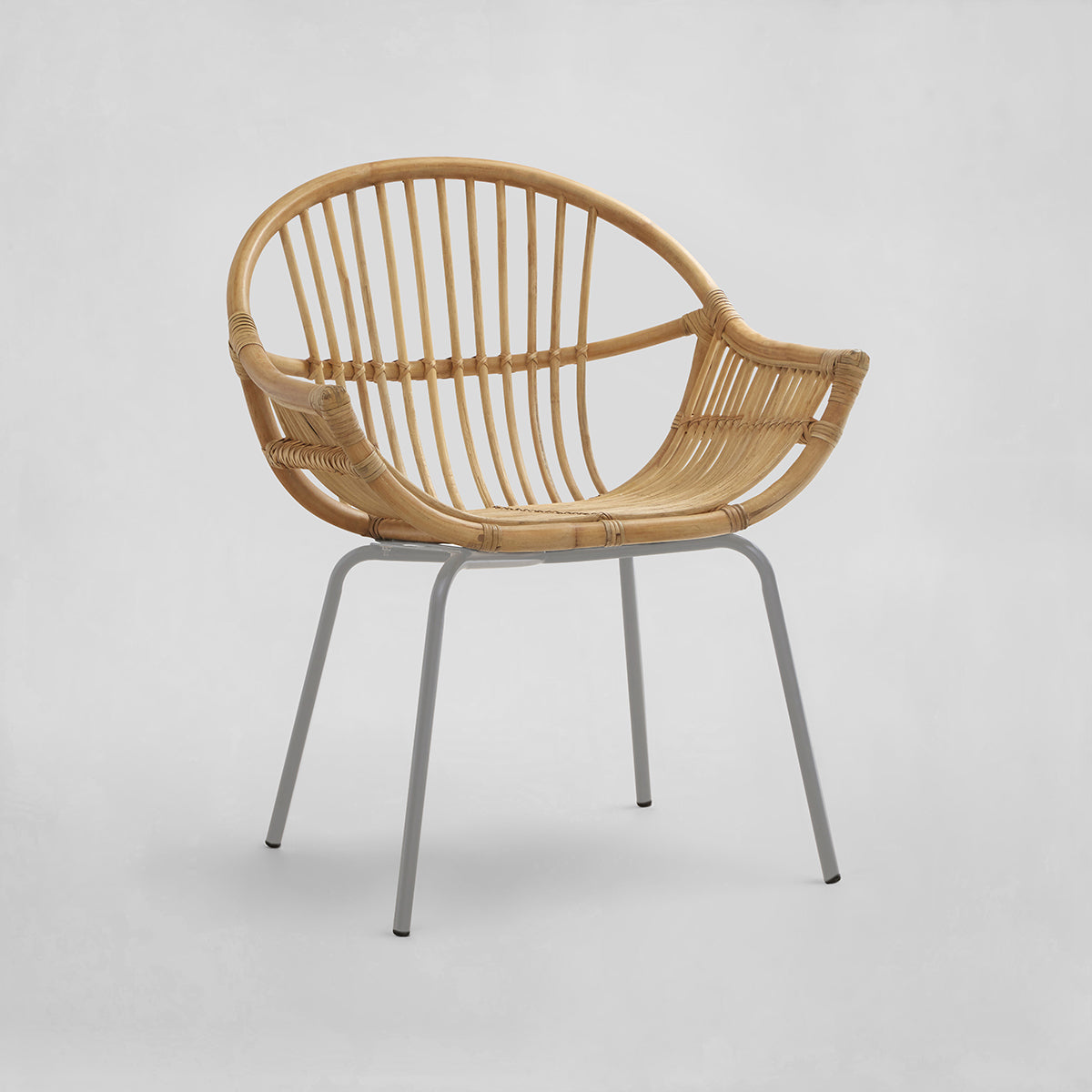 Lagom Natural Rattan Grey Metal Chair