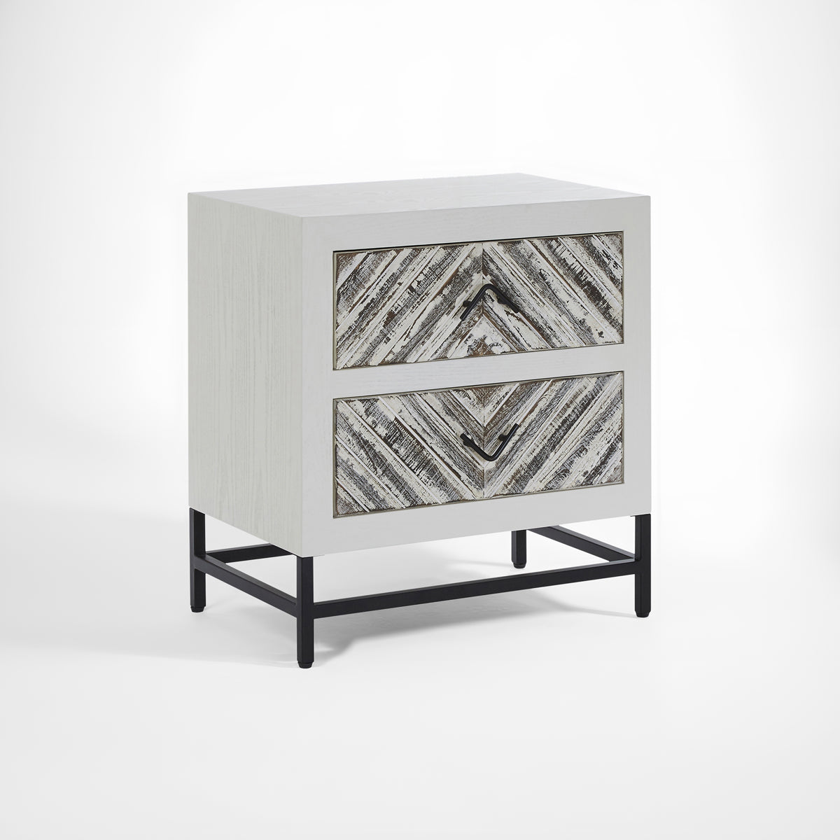 Lombok White 2 Drawer Bedside Table