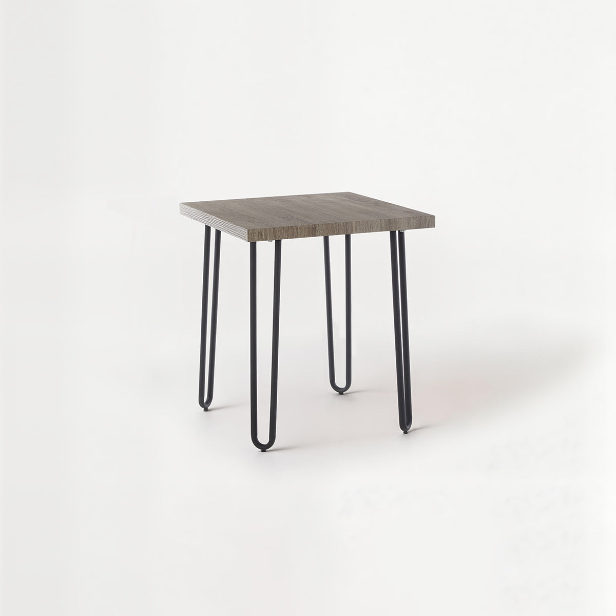 Borough Wooden Top Side Table With Hairpin Metal Legs