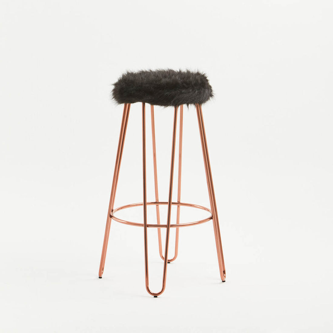 District Faux Fur Hairpin Stool