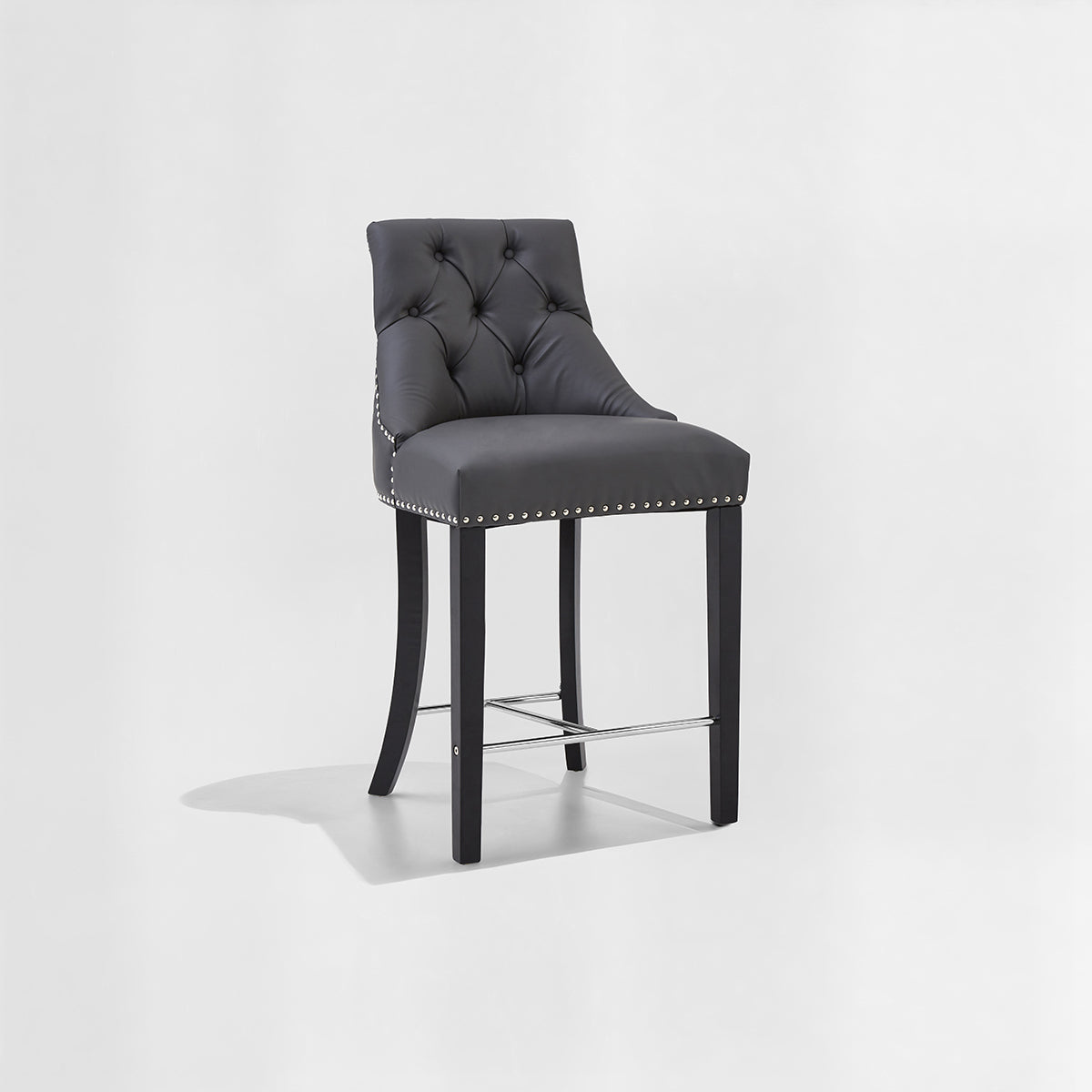 Regents Park Grey Faux Leather Bar Chair