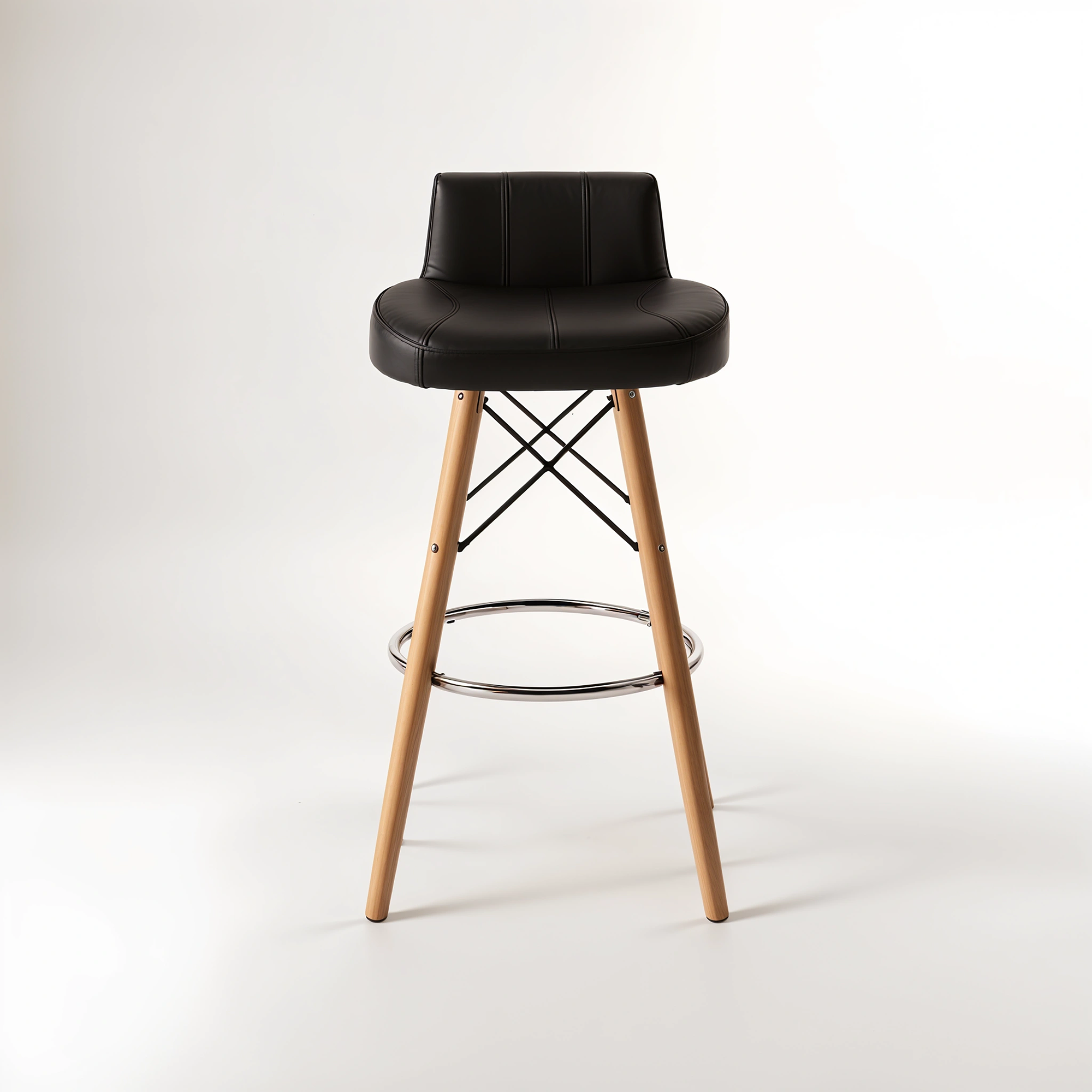 Stockholm Black Leather Effect Bar Stool