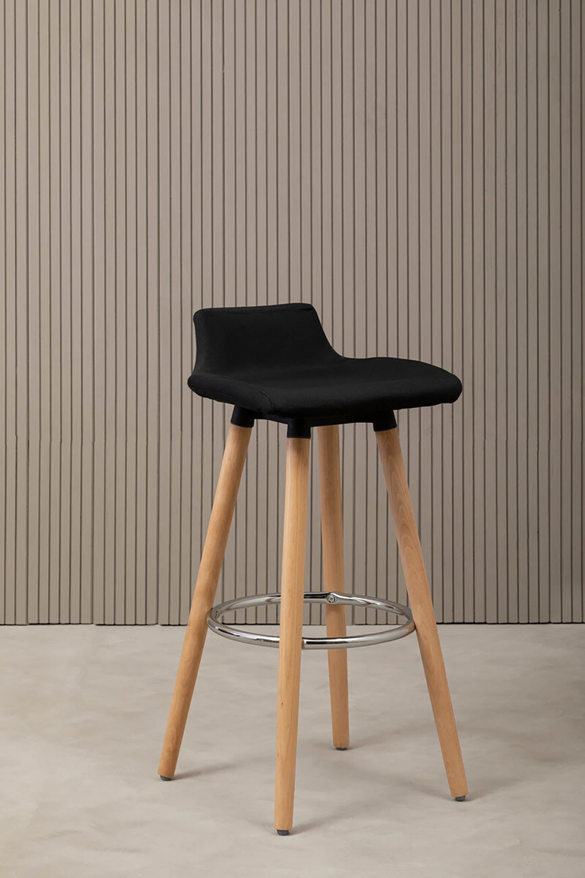 Stockholm Black Leather Effect Seat Bar Stool