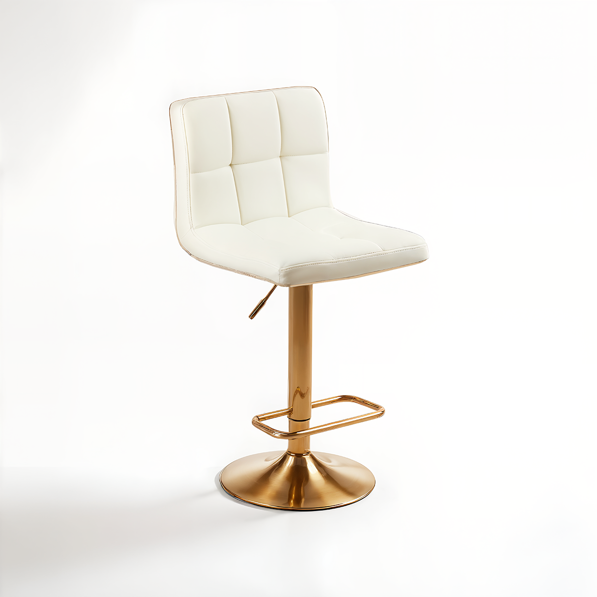 Baina Gold And White Finish Bar Stool