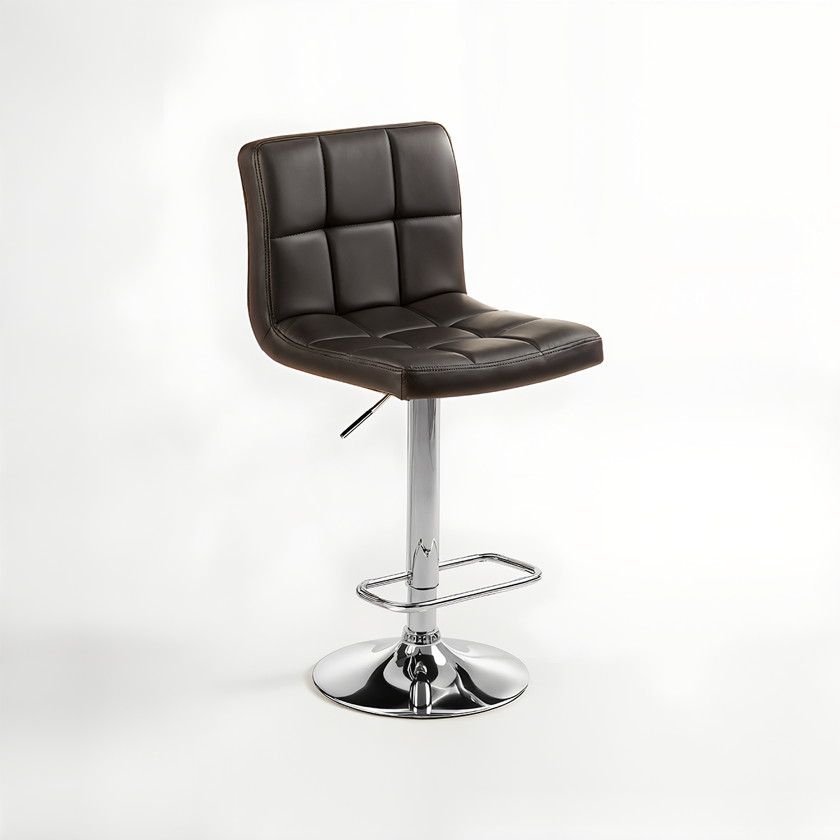 Baina Quilted Bar Stool With Chrome Base