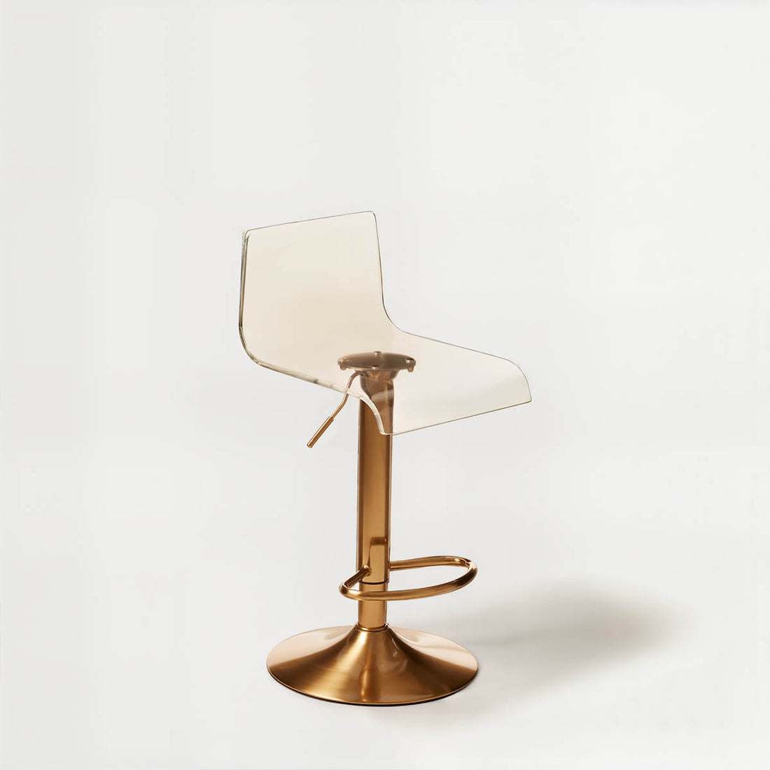 Baina Clear Acrylic Seat Bar Stool with Gold Base