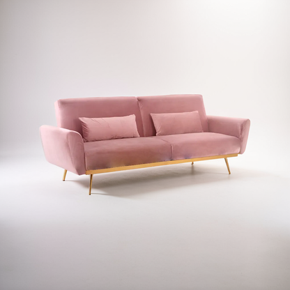 Hatton Pink Velvet Sofa Bed