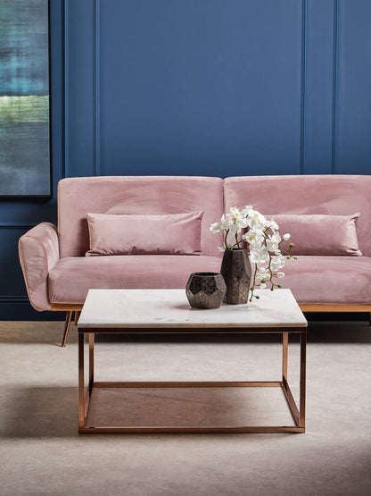 Hatton Pink Velvet Sofa Bed