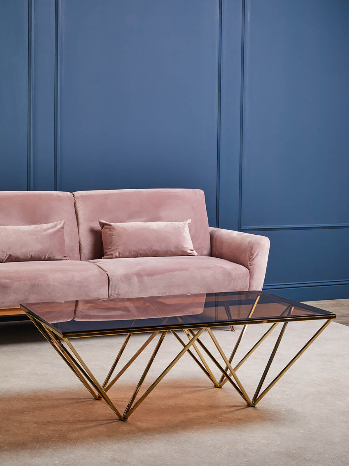 Hatton Pink Velvet Sofa Bed