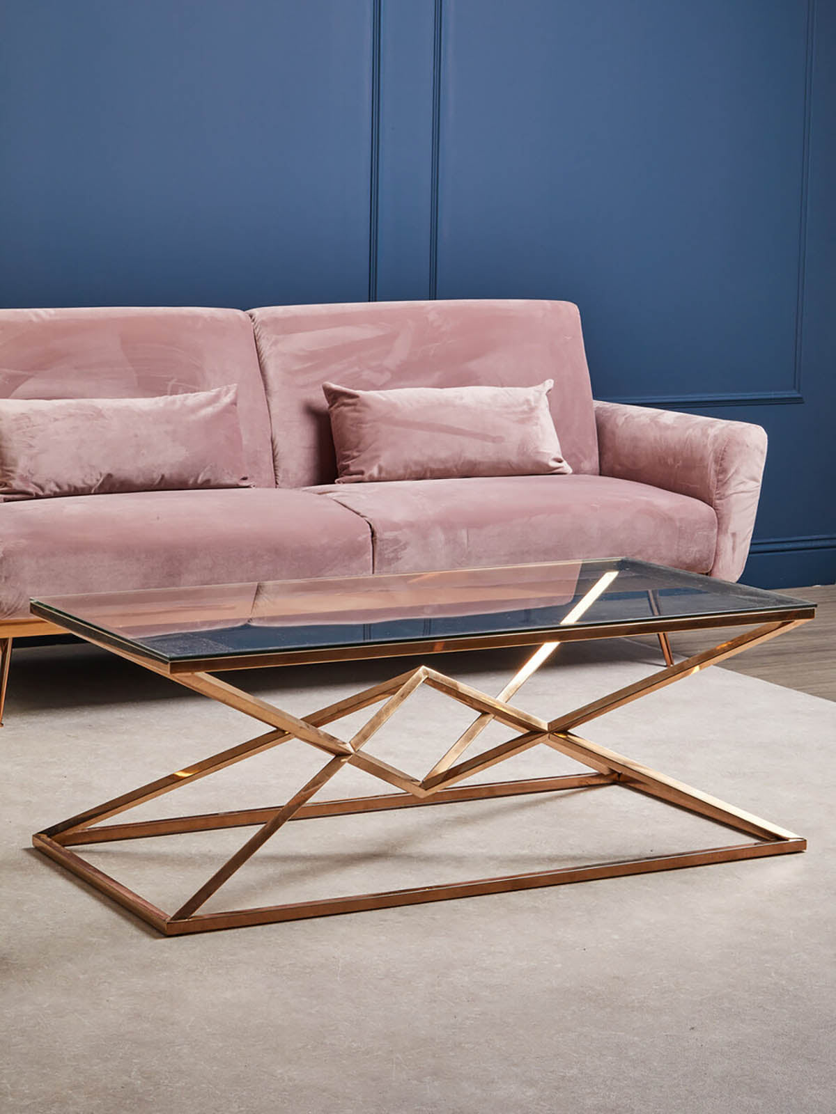 Hatton Pink Velvet Sofa Bed