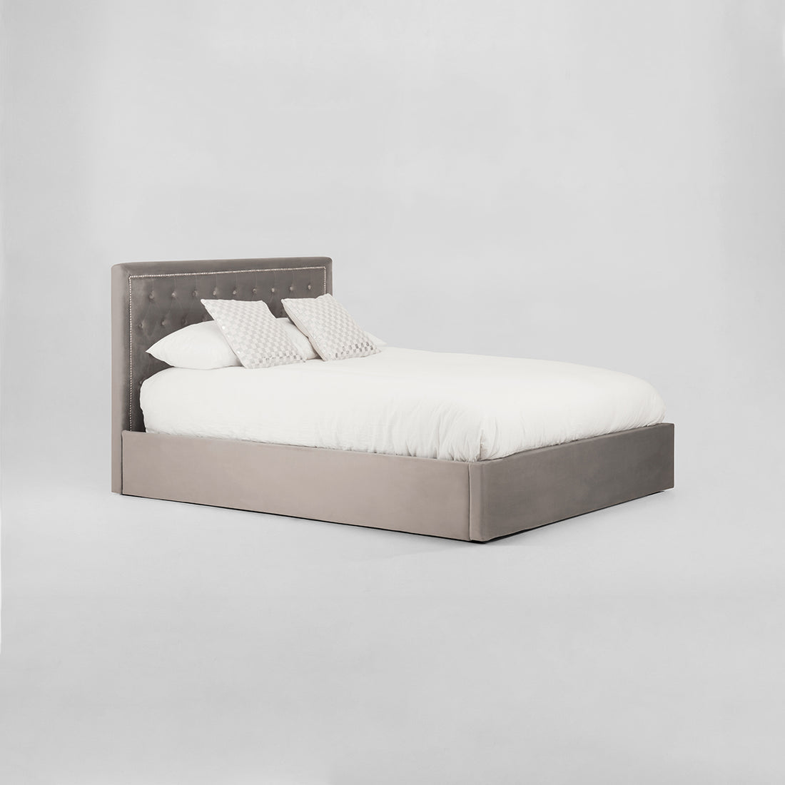 Hannah Grey Ottoman King Bed