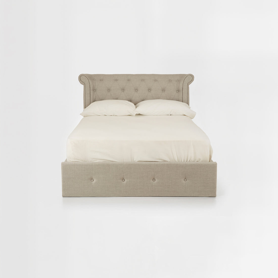 Edison Light Grey Ottoman Double Bed