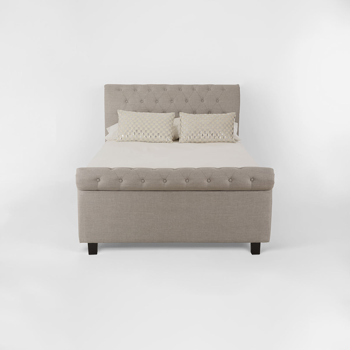 Orlando Light Grey Ottoman Double Bed