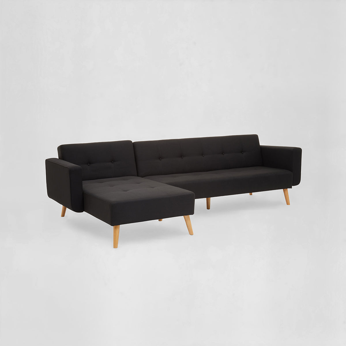 Hansa Hagen Black Large Corner Sofa Bed