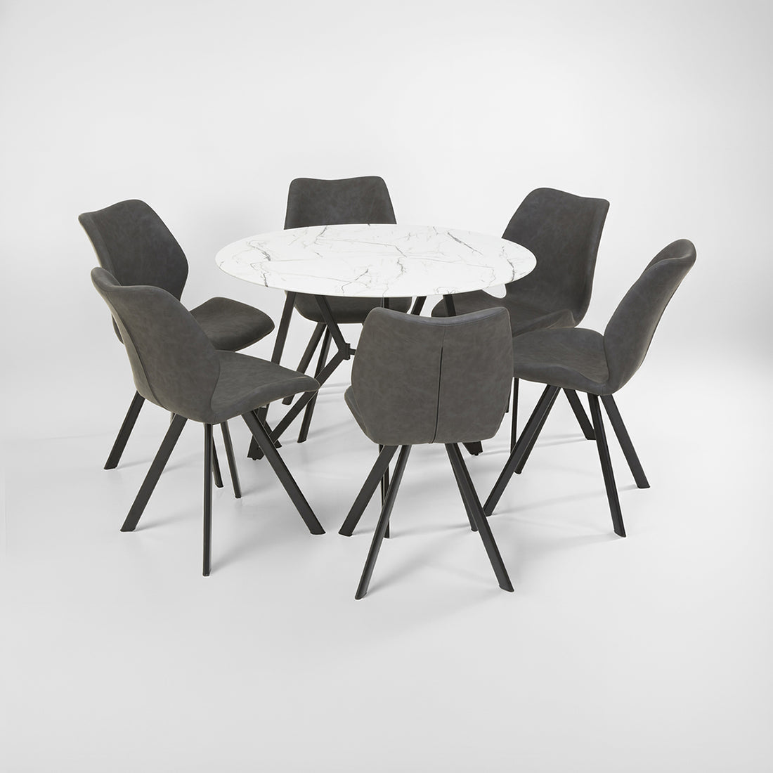 Weston Round Grey Dining Set