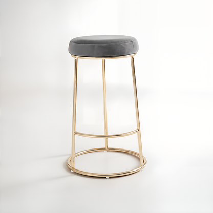 Manhattan Grey Velvet Bar Stool