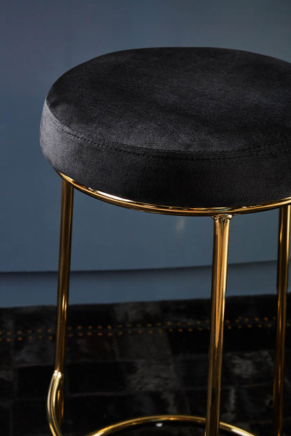 Manhattan Black Velvet Bar Stool