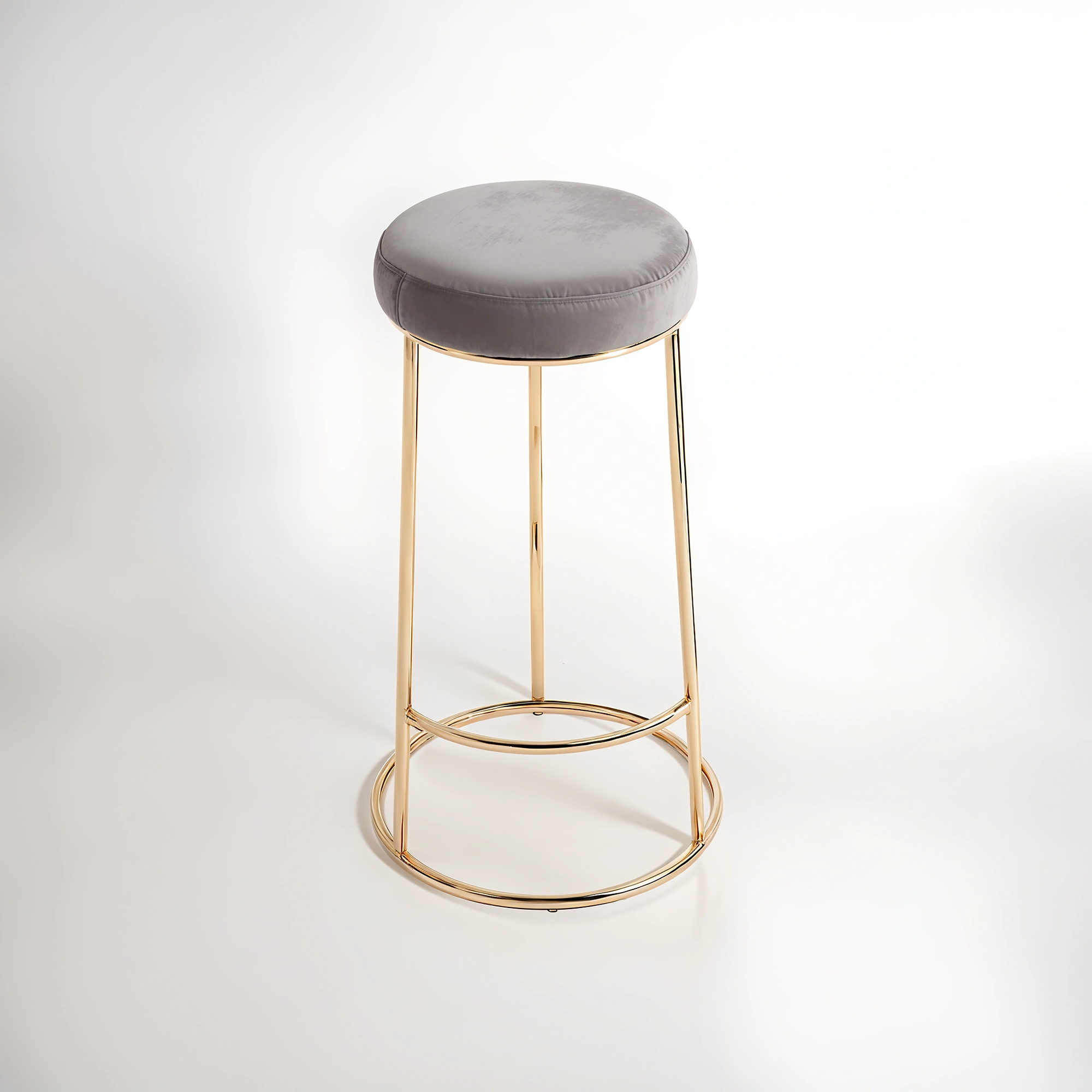 Manhattan Grey Velvet Tall Bar Stool