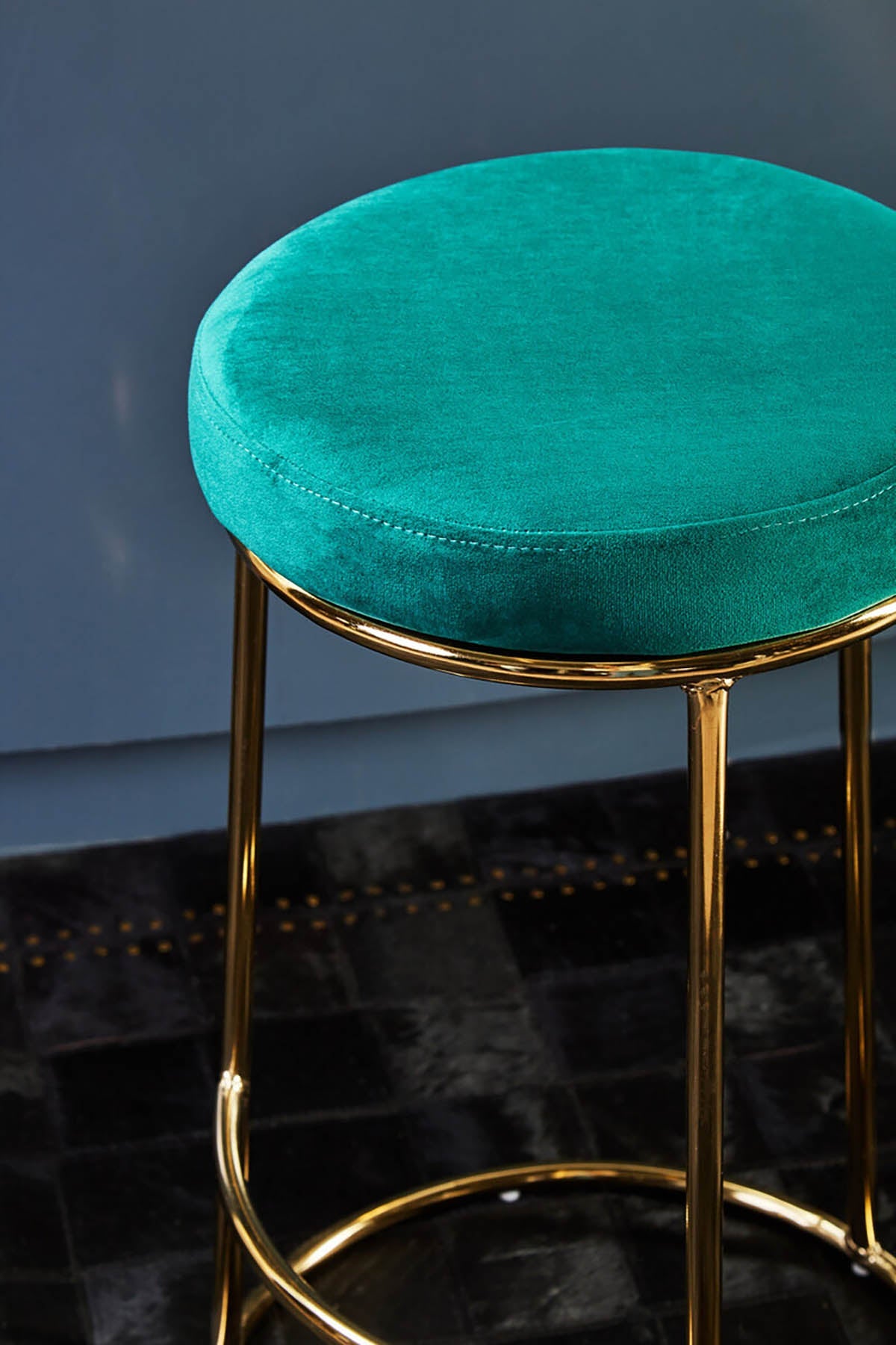 Manhattan Green Velvet Tall Bar Stool