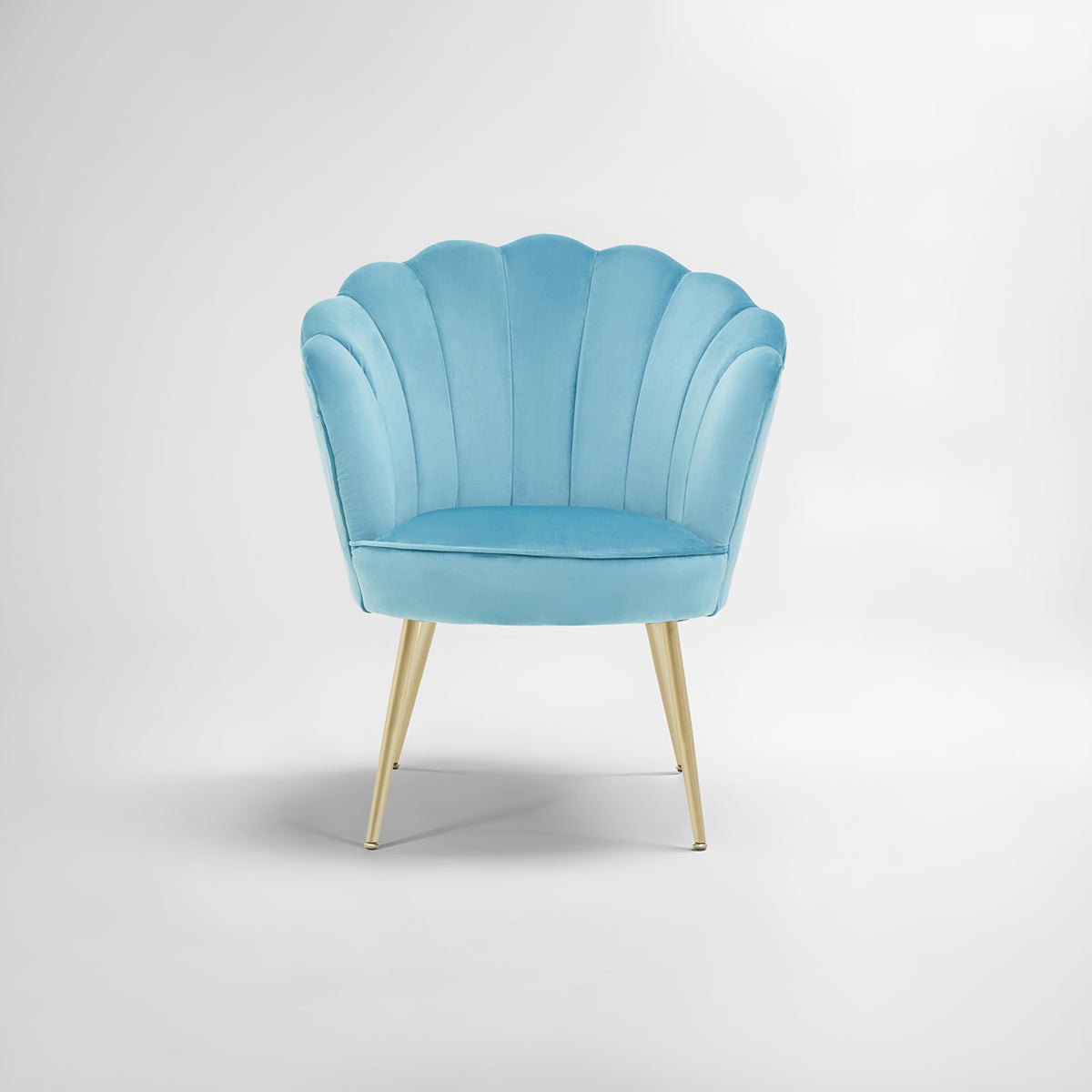 Ovala Aqua Velvet Scalloped Chair