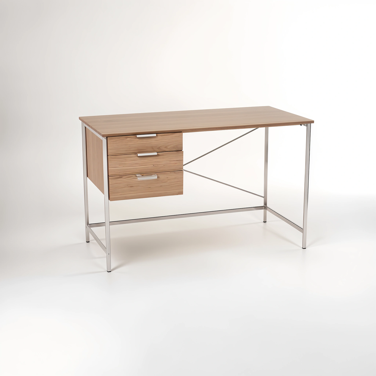 Bradbury Light Oak Veneer Desk With Drawers