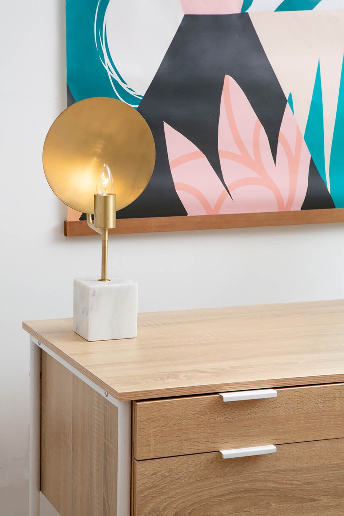 Bradbury Natural Oak Veneer Desk With Drawers