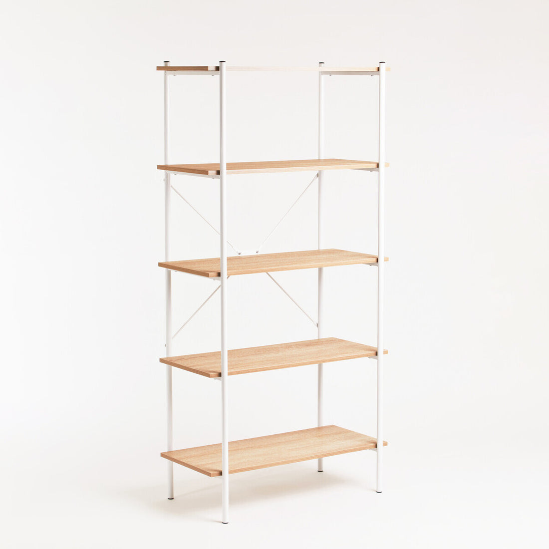 Bradbury Five Tier Natural Oak Shelf Unit