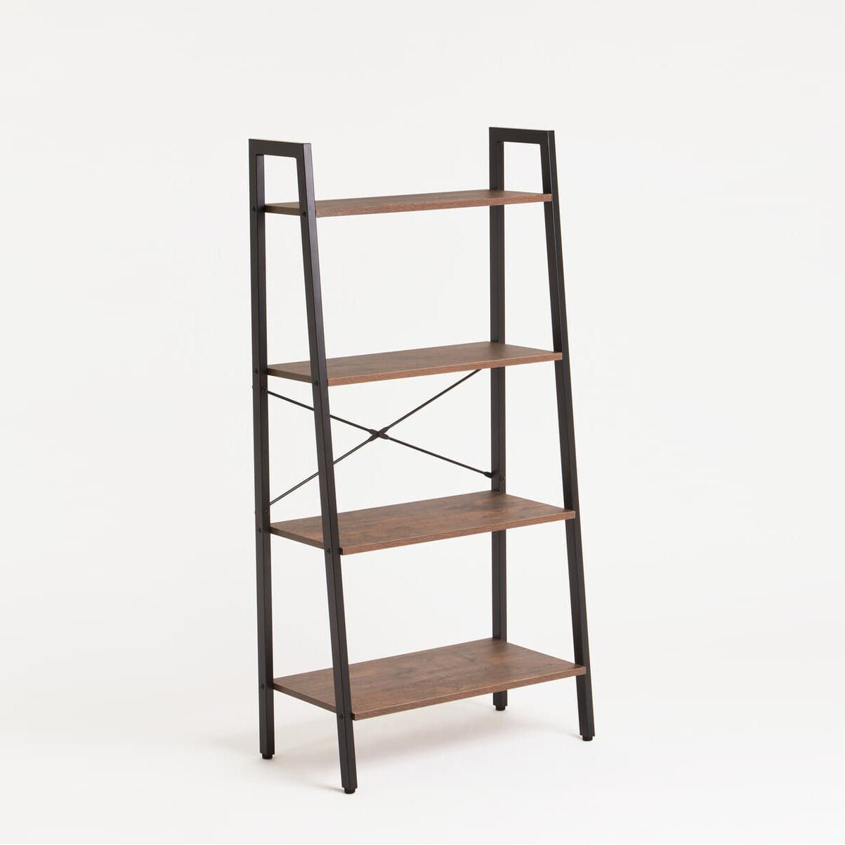 Bradbury Four Tier Dark Oak Veneer Ladder Shelf Unit