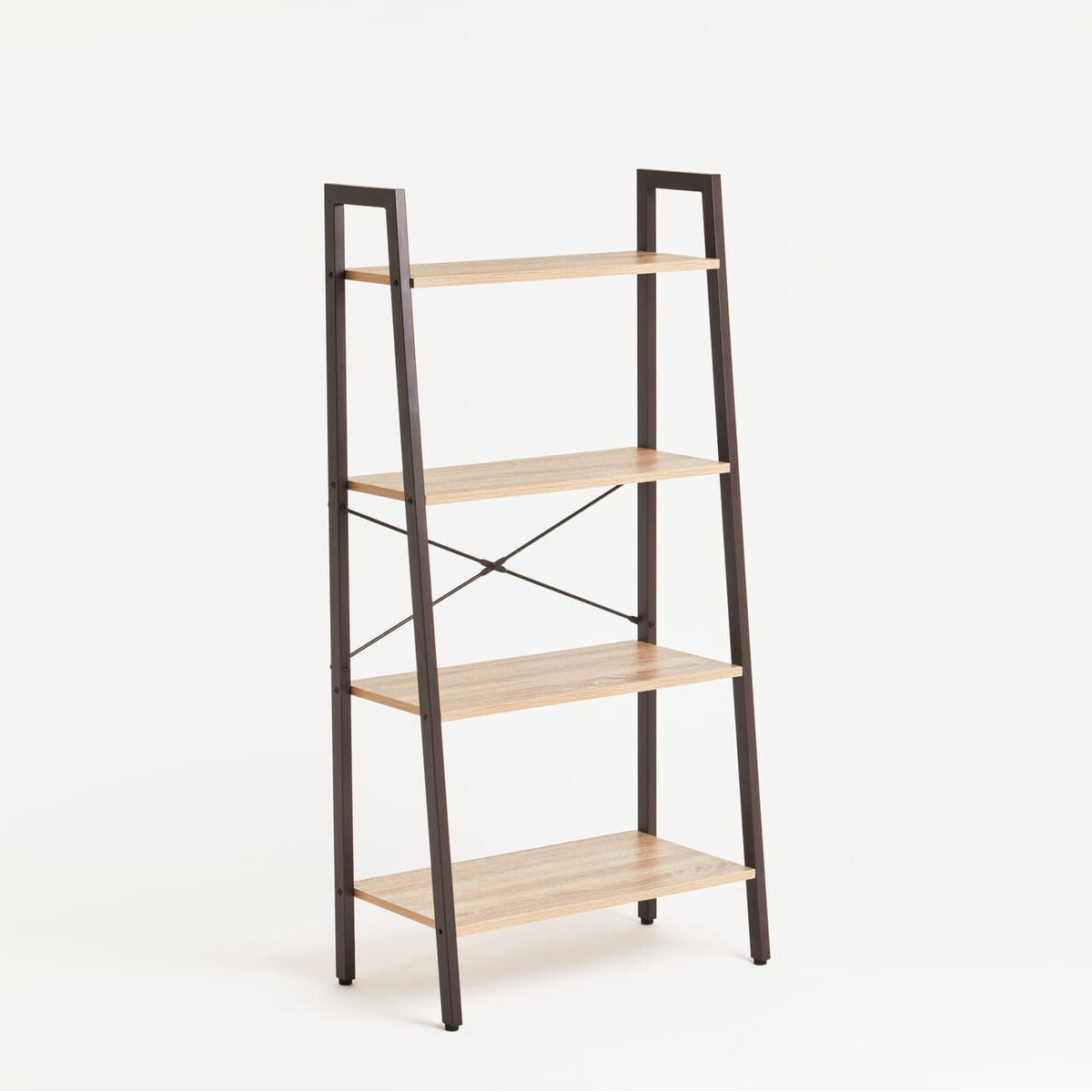 Bradbury Four Tier Grey Oak Veneer Ladder Shelf Unit