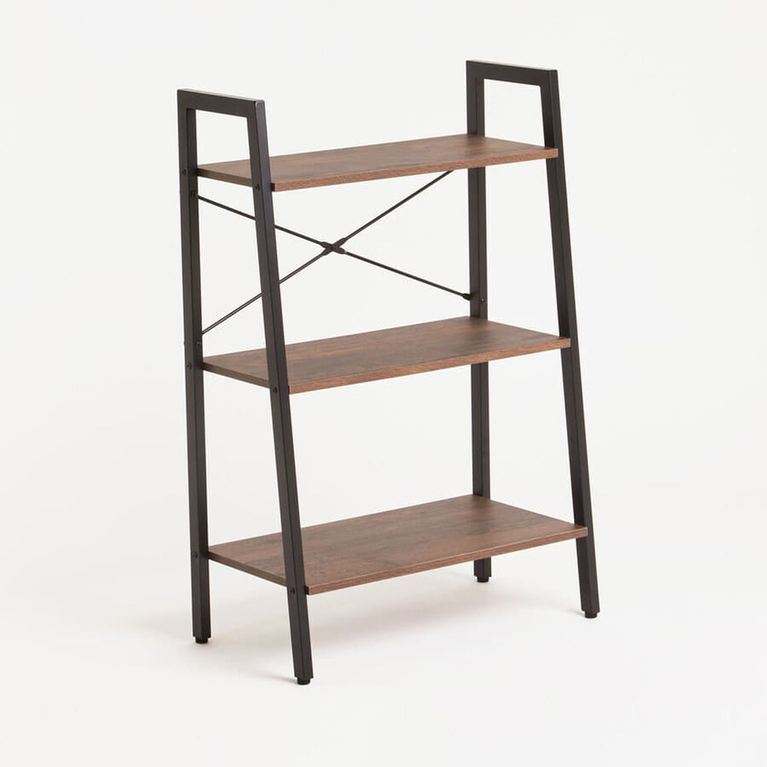 Bradbury Three Tier Dark Oak Veneer Ladder Shelf Unit