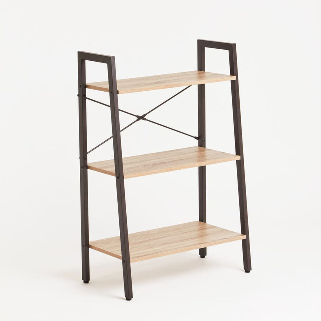 Bradbury Three Tier Grey Oak Veneer Ladder Shelf Unit