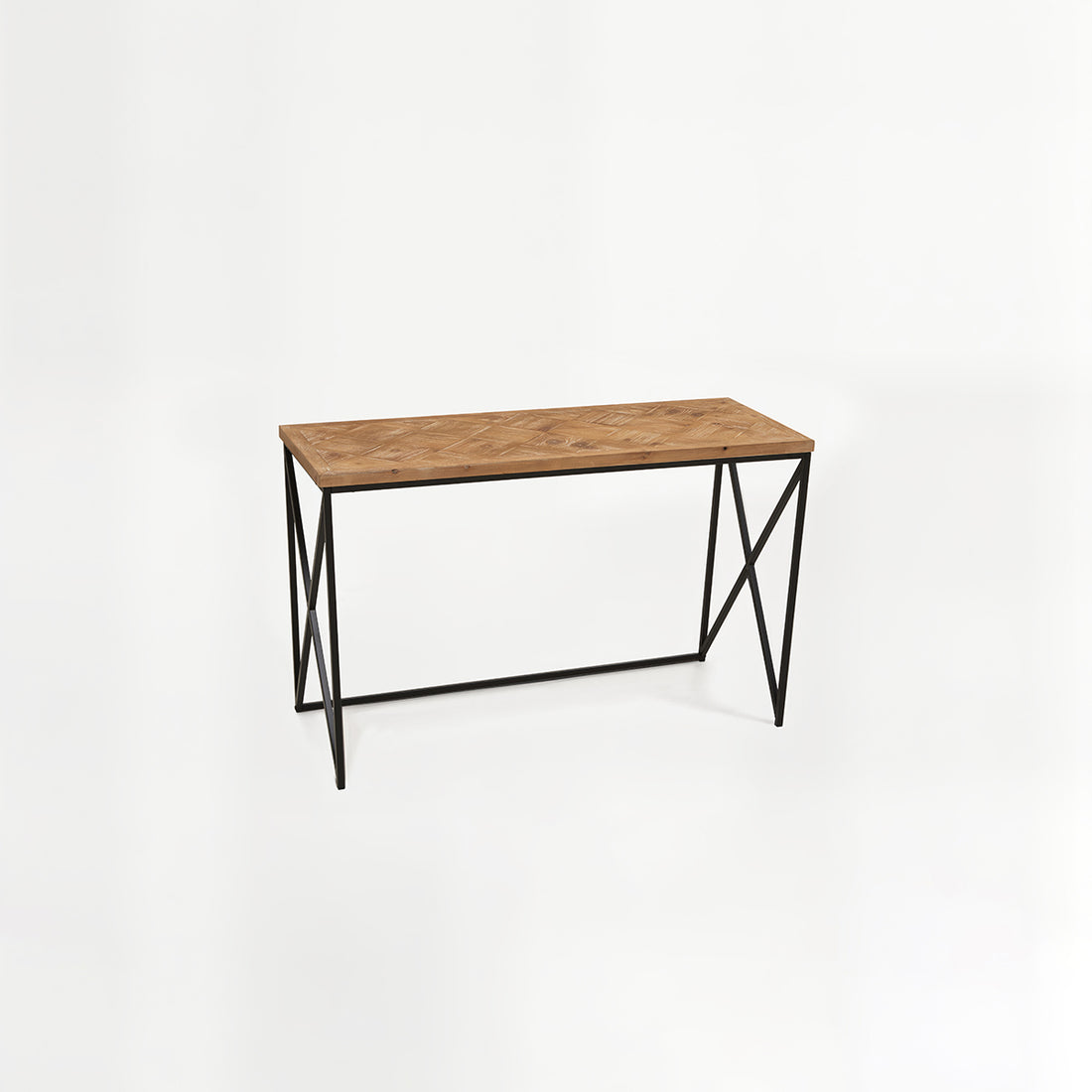 Kickford Console Table With Natural Parquet Top