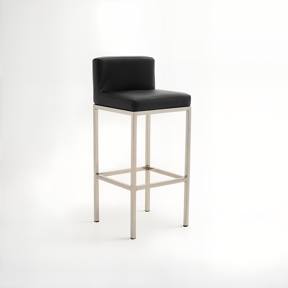 Baina Black And Chrome Finish Bar Chair