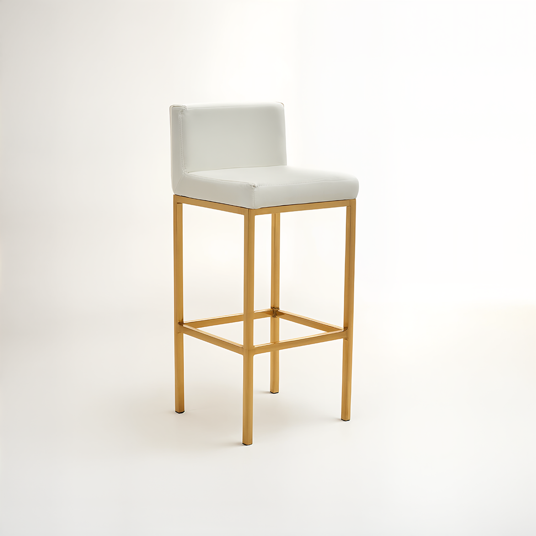 Baina White And Gold Finish Bar Chair