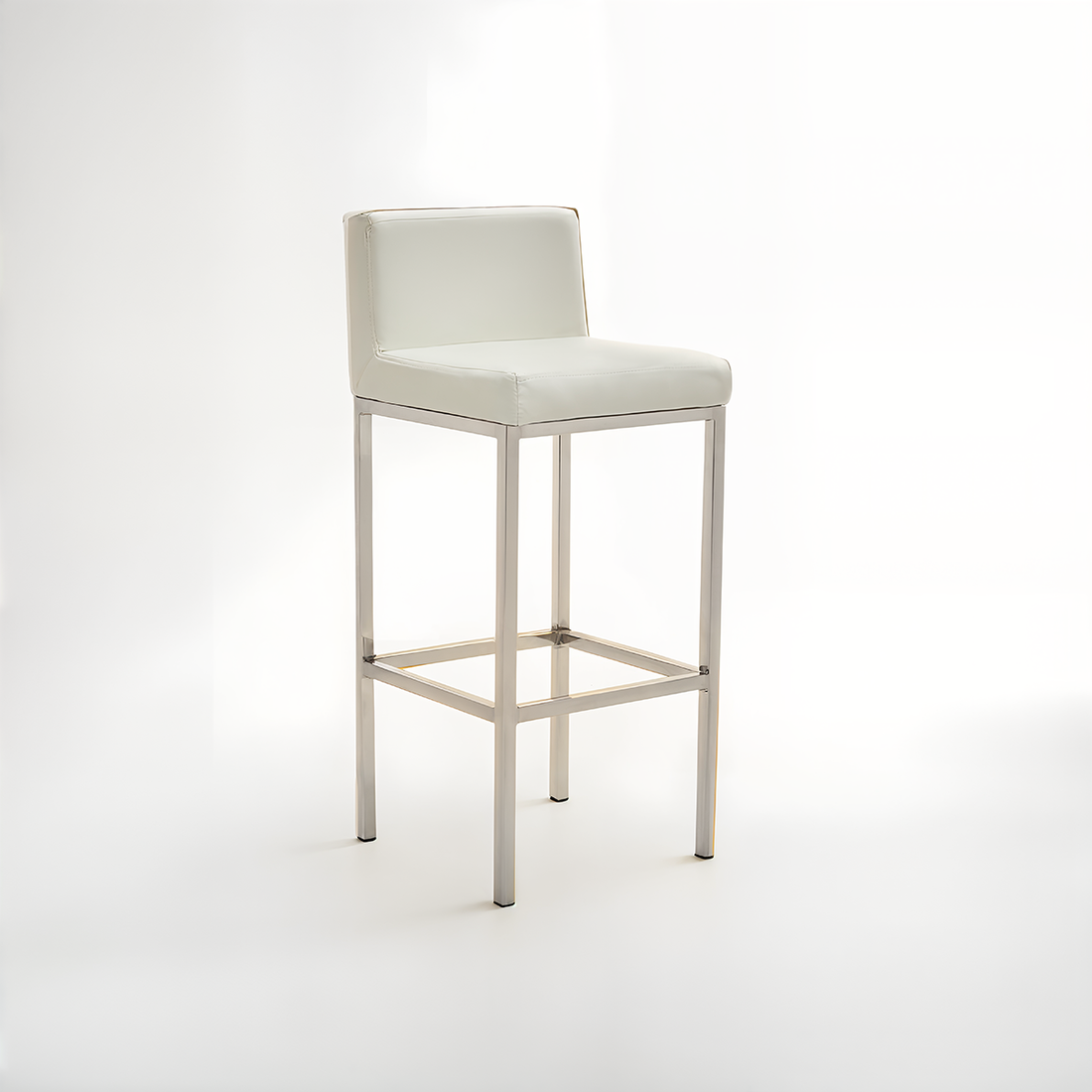 Baina White And Chrome Finish Bar Chair