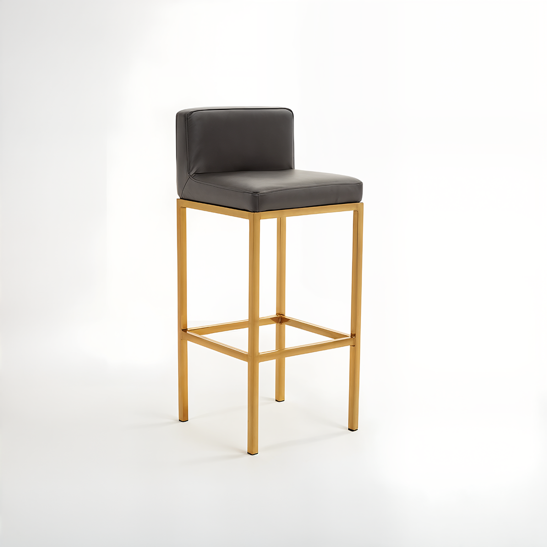 Baina Dark Grey And Gold Finish Bar Chair