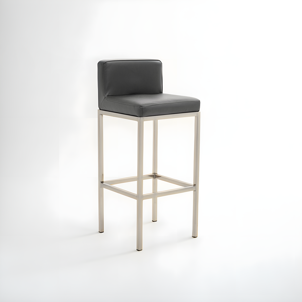 Baina Dark Grey And Chrome Finish Bar Chair