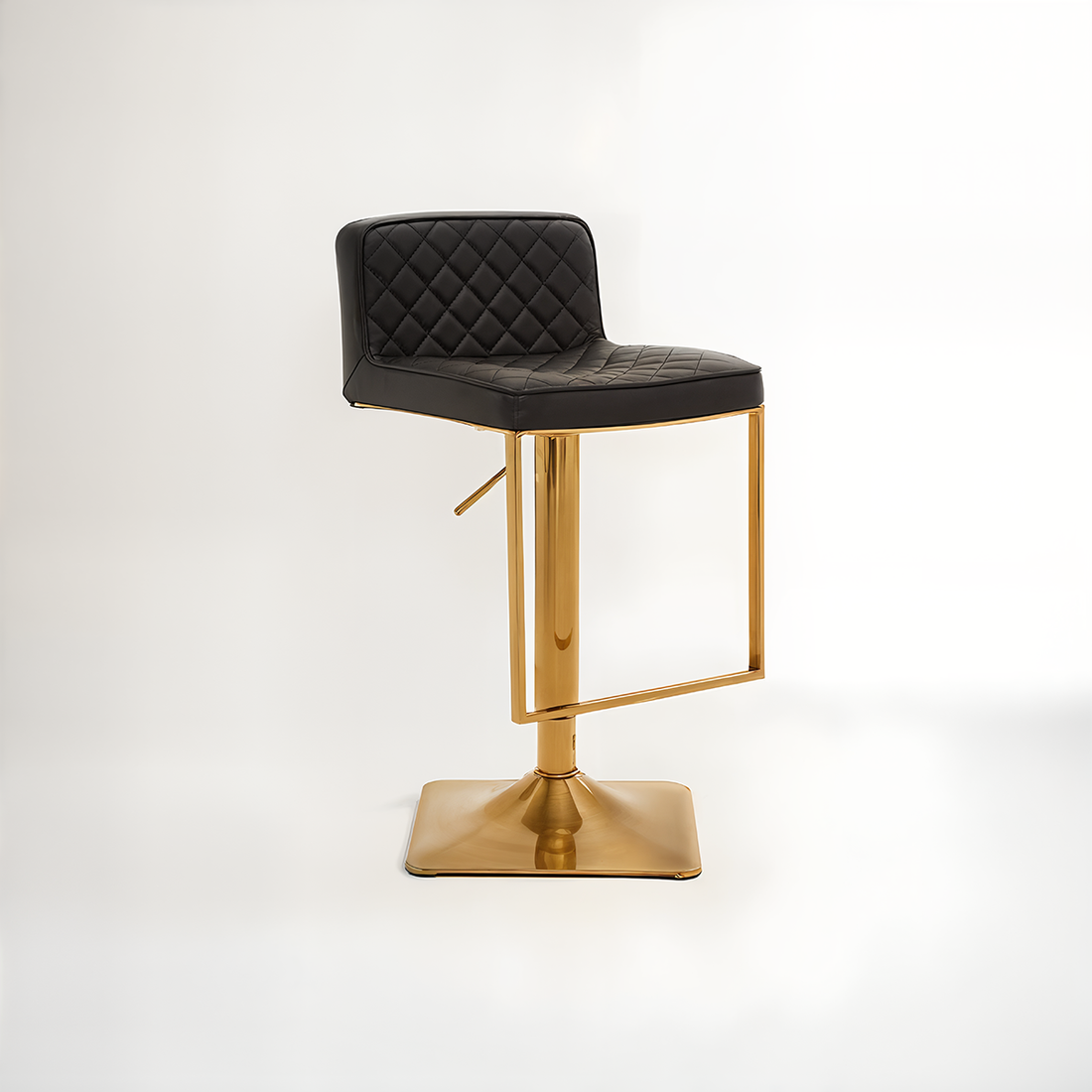 Baina Black And Gold Bar Stool With Square Base