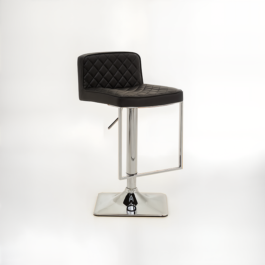 Baina Black And chrome Bar Stool With Square Base